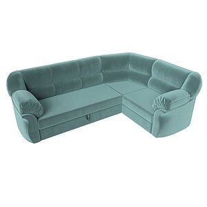 бирюзовый/велюр Диван угловой Лига Диванов Карнелла