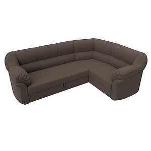 амур коричневый/рогожка Диван угловой Лига Диванов Карнелла