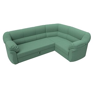 амур зеленый/рогожка Диван угловой Лига Диванов Карнелла