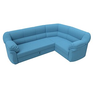 амур голубой/рогожка Диван угловой Лига Диванов Карнелла