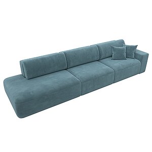 бирюзовый/велюр Диван прямой Лига Диванов Лига-036 Модерн Лонг