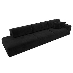 черный/велюр Диван прямой Лига Диванов Лига-036 Модерн Лонг