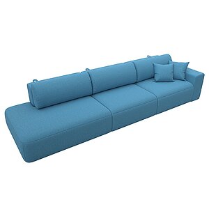 амур голубой/рогожка Диван прямой Лига Диванов Лига-036 Модерн Лонг