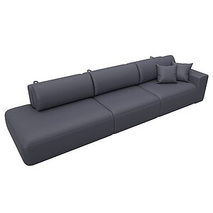 grifon 15 серый/экокожа Диван прямой Лига Диванов Лига-036 Модерн Лонг