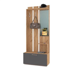 Золотой дуб/Графит Прихожая Модериум Аврора серый