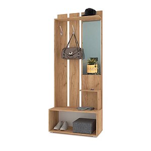 Золотой дуб/Графит Прихожая Модериум Аврора серый