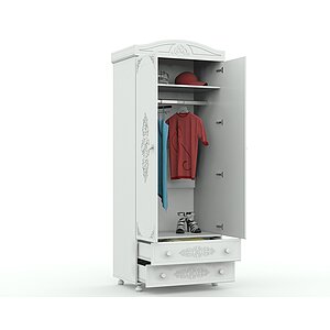 Шкаф платяной Компасс Ассоль АС-02 (Белое дерево)