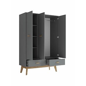 графит Шкаф Принцесса Мелания Радиорама 2423.М1 3-х дверный