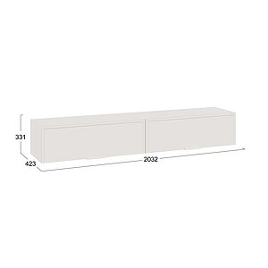 Белый холст/Белый жемчуг Шкаф настенный ТриЯ Стелла 402.17 Исп.2