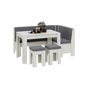 Дуб Крафт белый, Микровелюр Linea Grande 83/Connect 83 (серый)