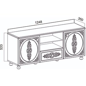 Тумба под ТВ Компасс Ассоль АС-13 (Белое дерево)