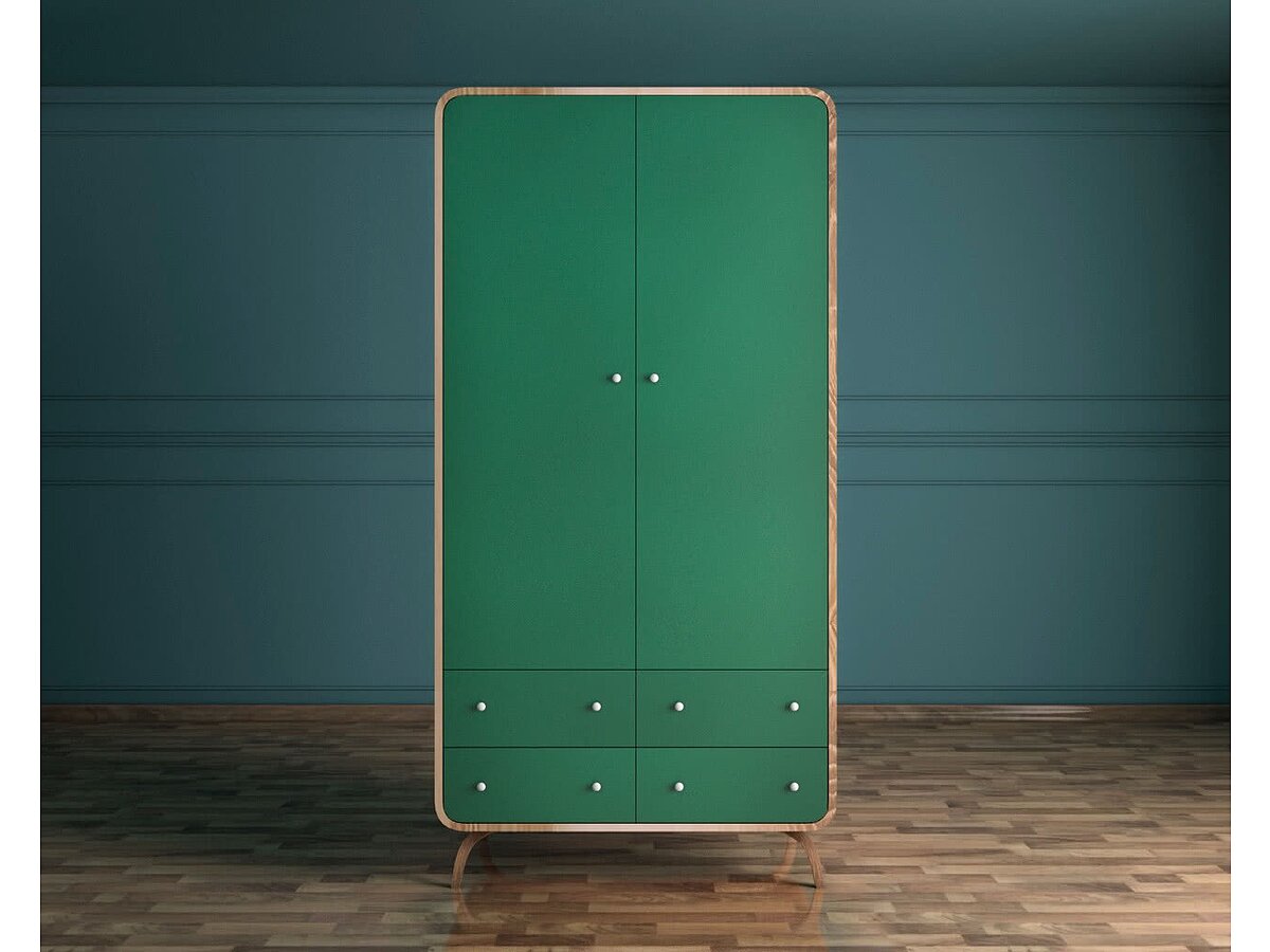 зеленый Шкаф в скандинавском стиле Ellipse с ящиками арт EL15G ФОТО ИЗ ФИДА!