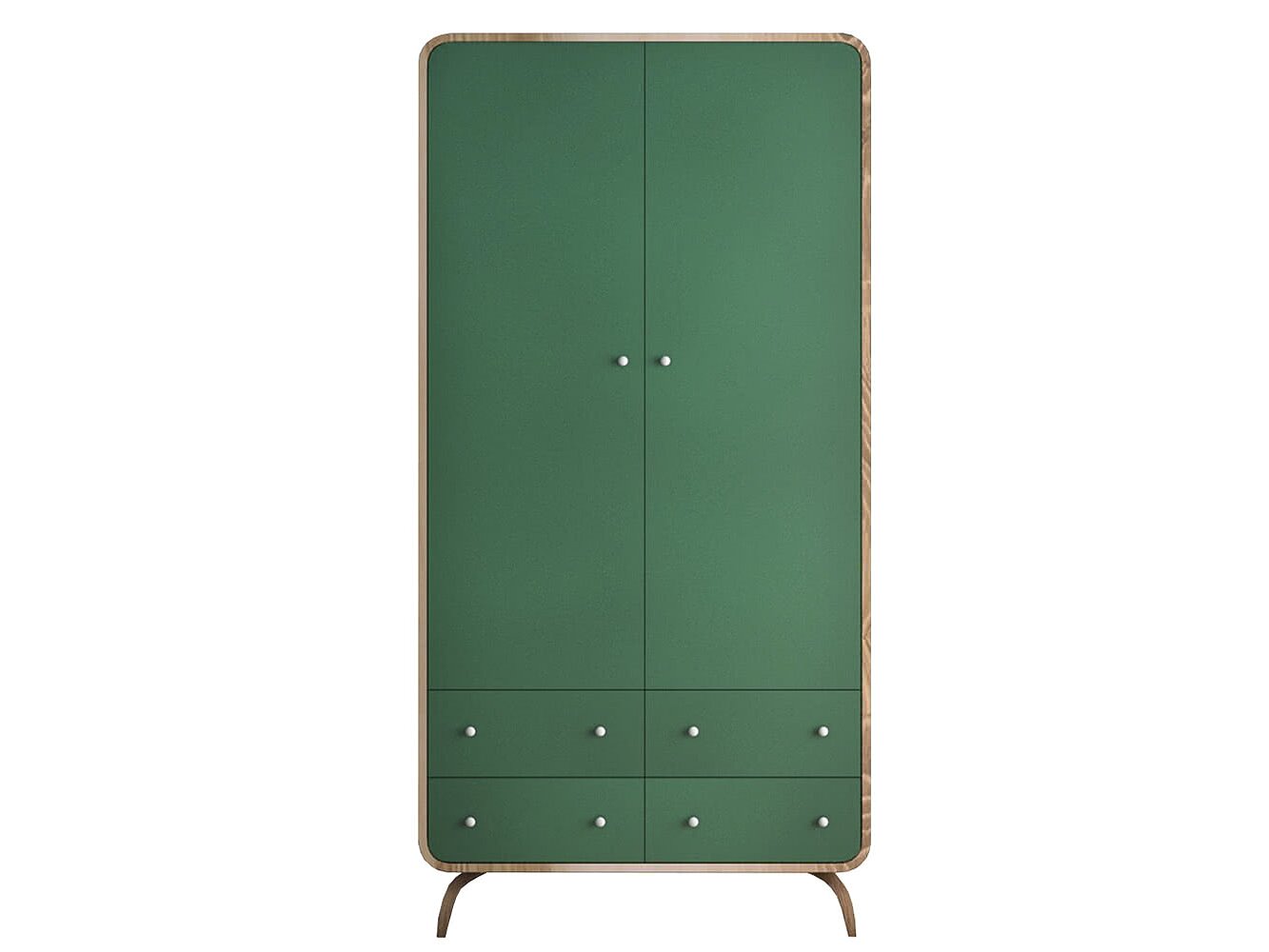 зеленый Шкаф в скандинавском стиле Ellipse с ящиками арт EL15G ФОТО ИЗ ФИДА!