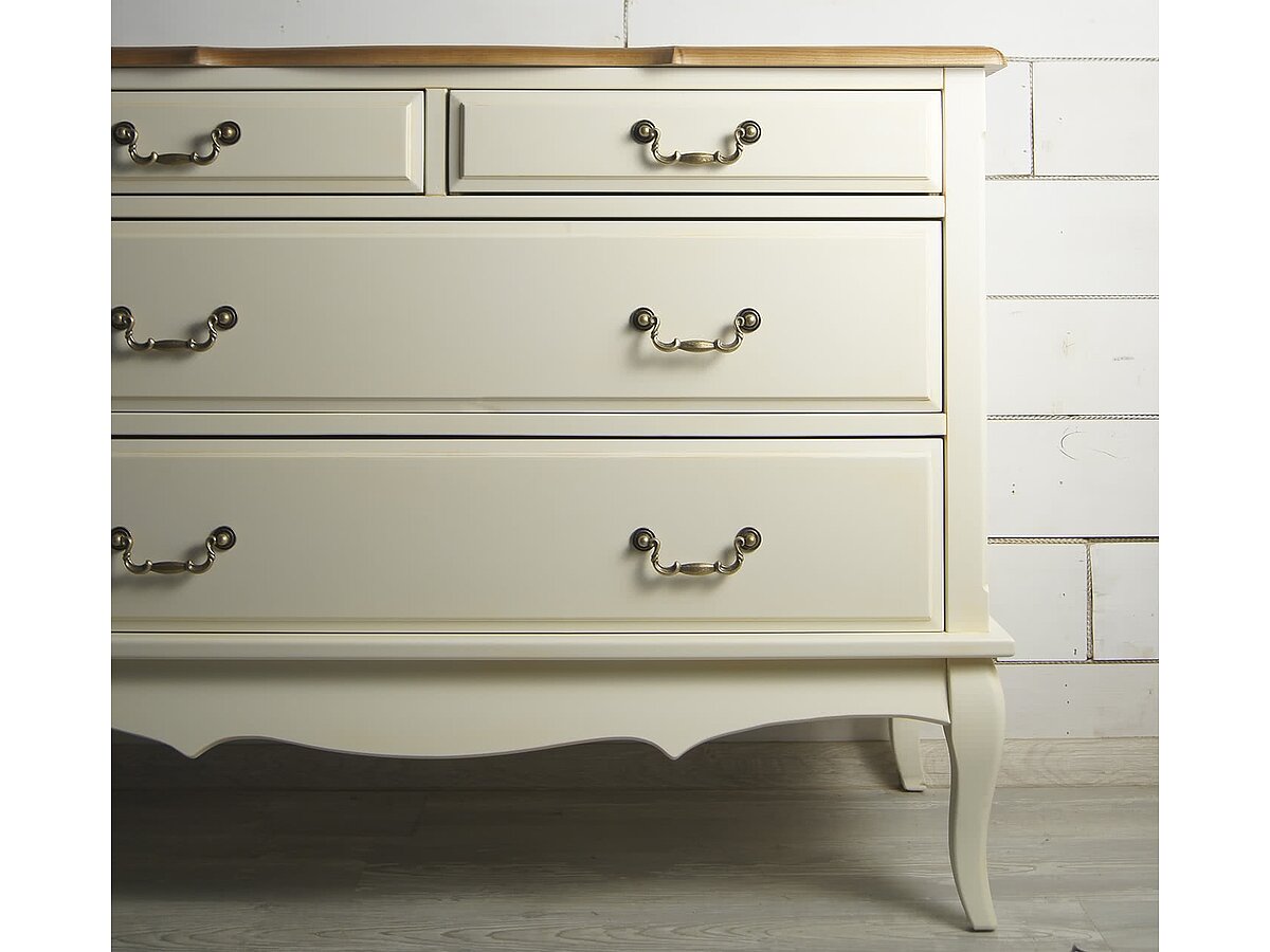 Бежевый Комод «Leontina» на 4 ящика арт ST9315 ФОТО ИЗ ФИДА!