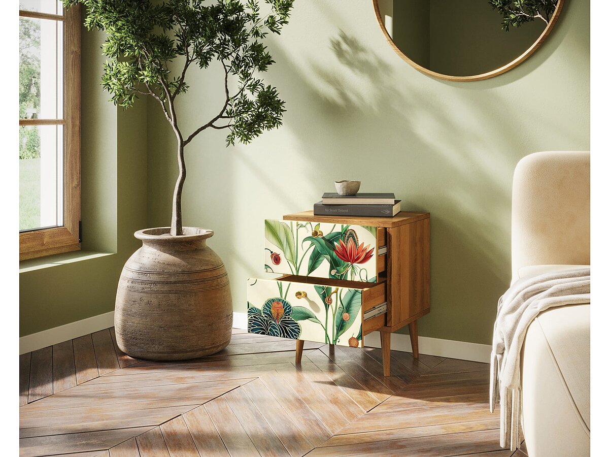 Print_55 Тумбочка Berber с двумя ящиками арт BB03/Print_55