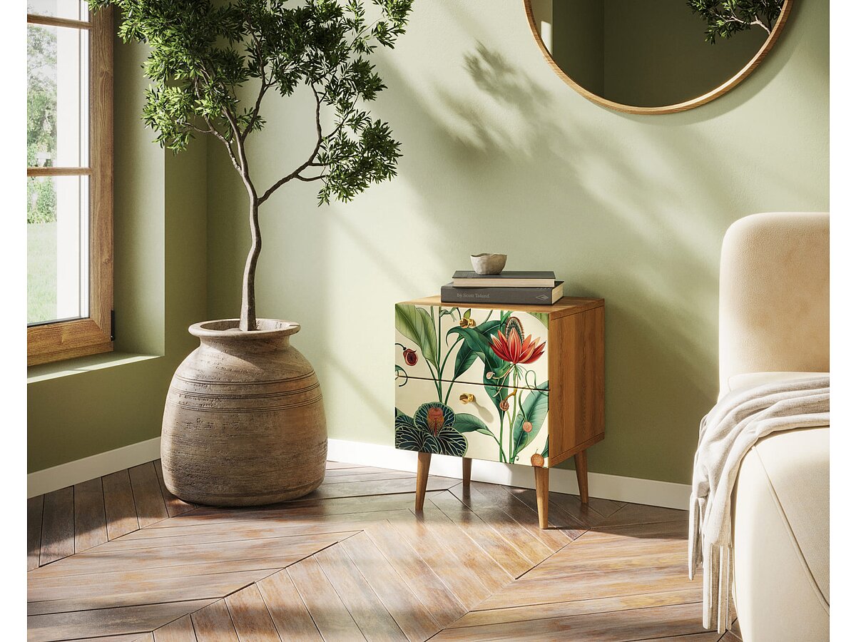 Print_55 Тумбочка Berber с двумя ящиками арт BB03/Print_55