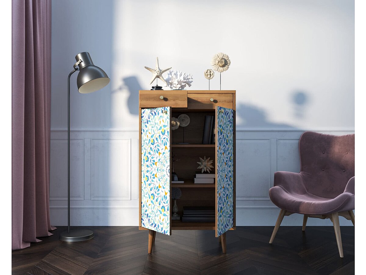 Print 46 Комод Berber два ящика и дверки 46 принт арт BB46/Print_46