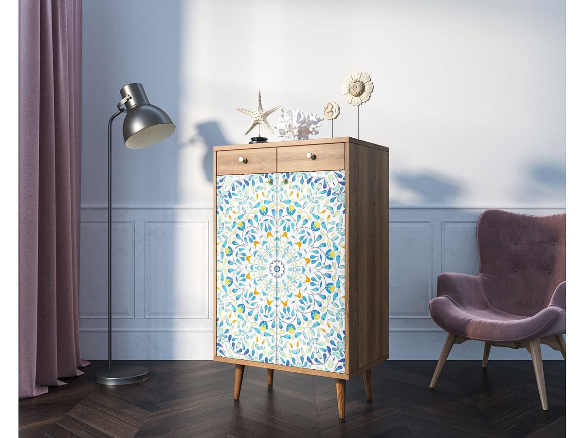 Print 46 Комод Berber два ящика и дверки 46 принт арт BB46/Print_46