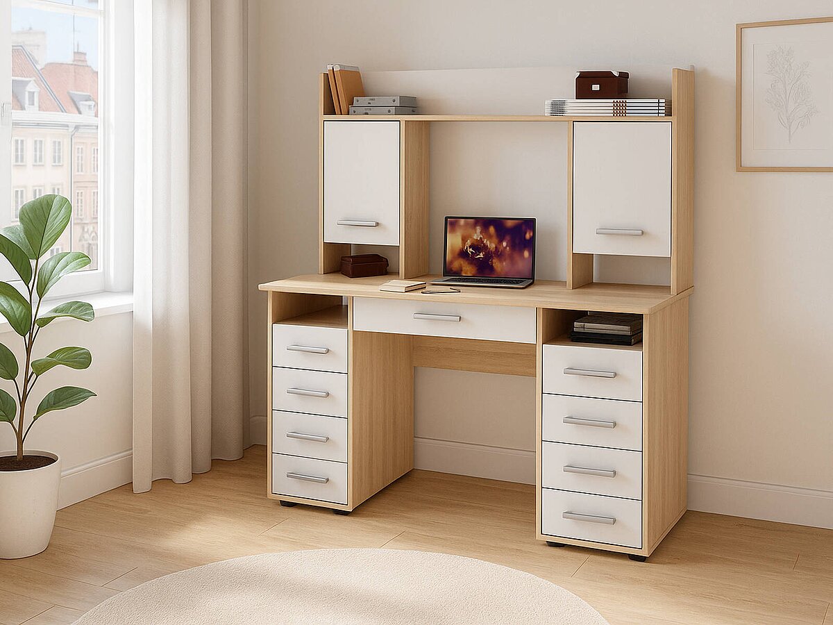 Дуб сонома/Белый