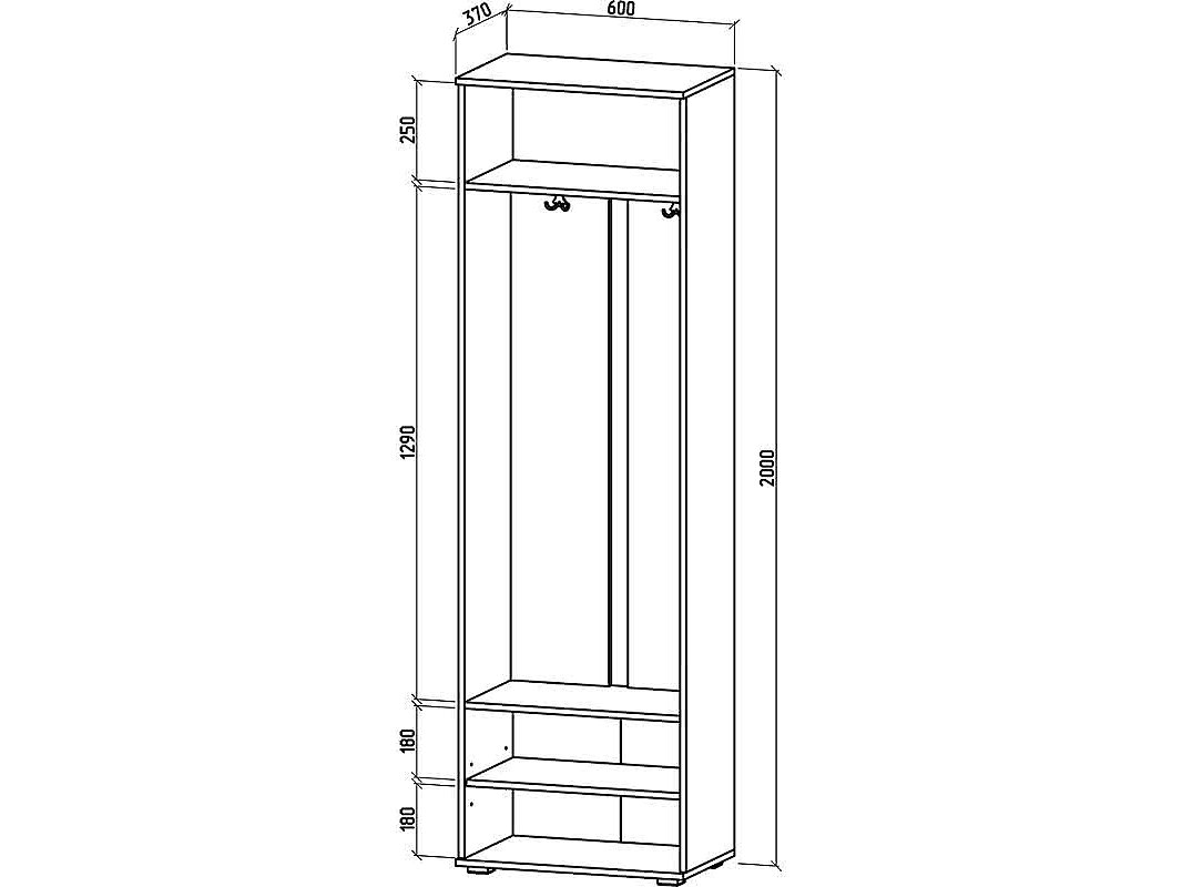 Обувница с вешалкой Тунис