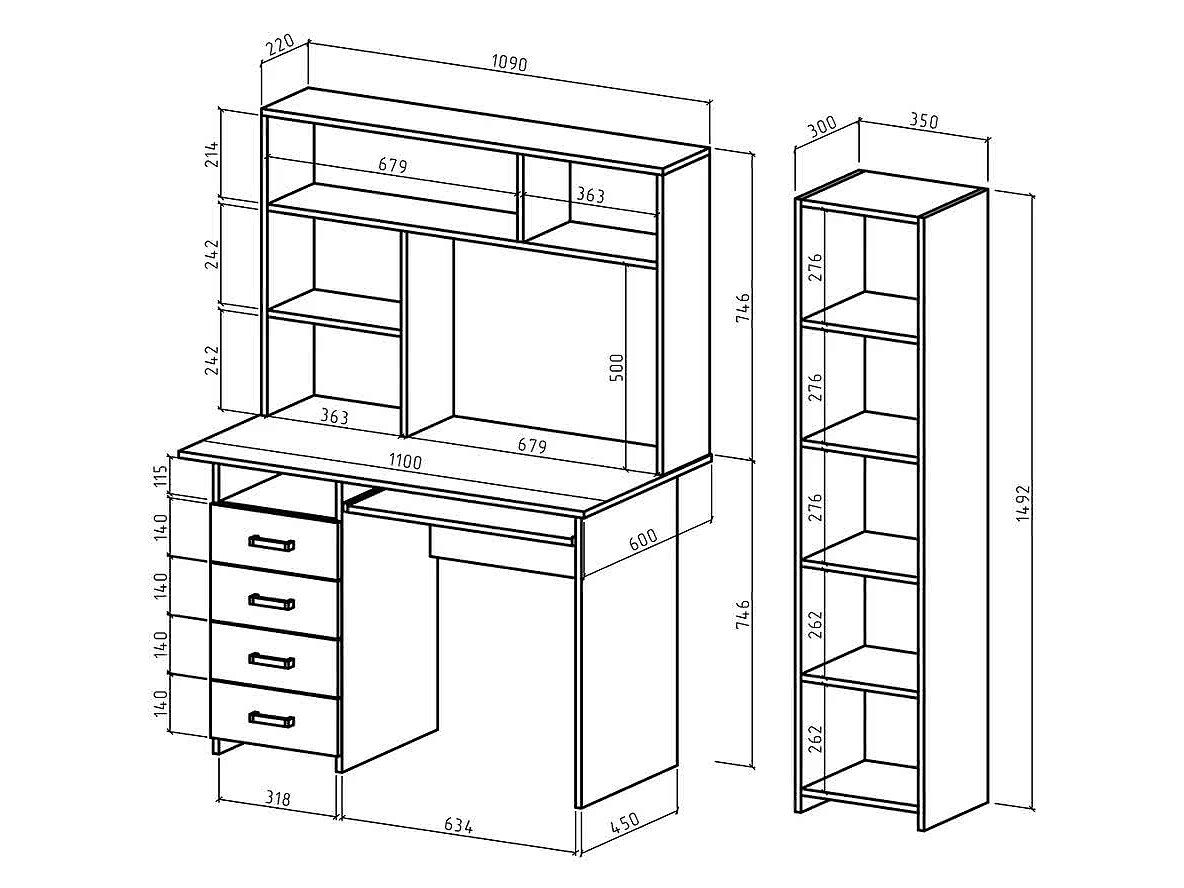 Уголок школьника ВМФ Лайт-4К с надстройкой (УШЛТ-4К-СН)