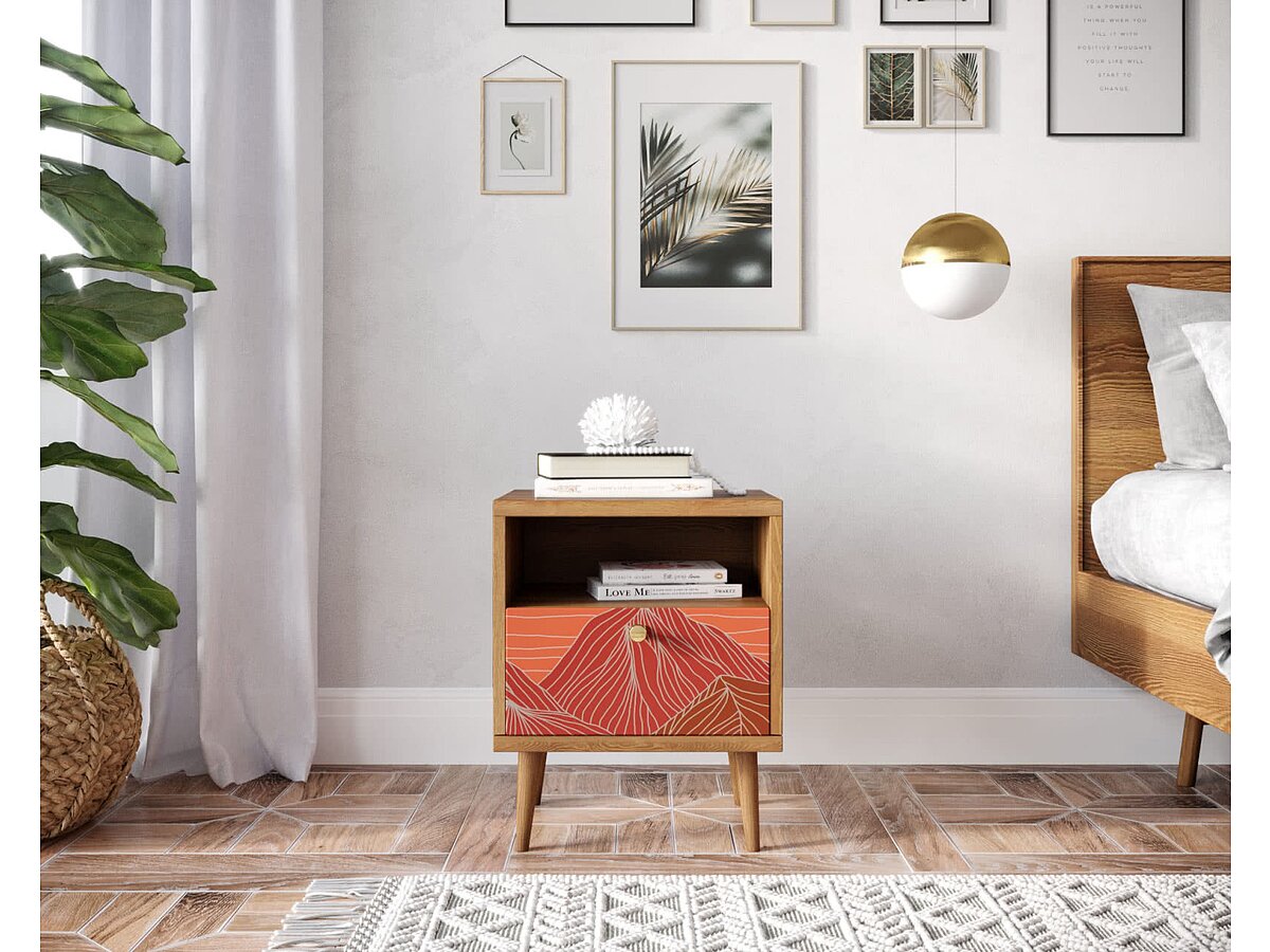 Print 49 Тумба Этaжepкa Berber с одним ящиком, BB06