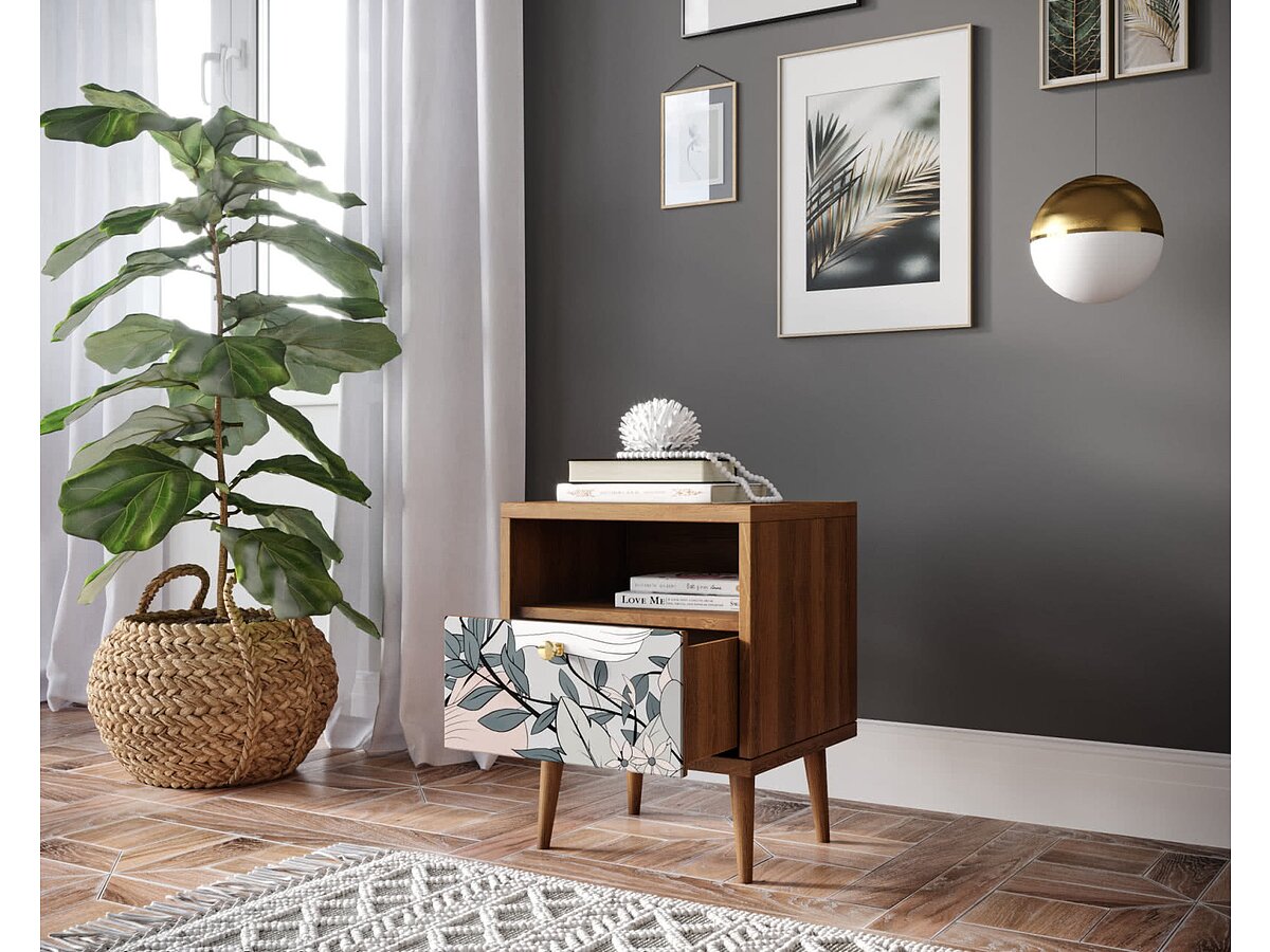 Print 50 Тумба Этaжepкa Berber с одним ящиком, BB06