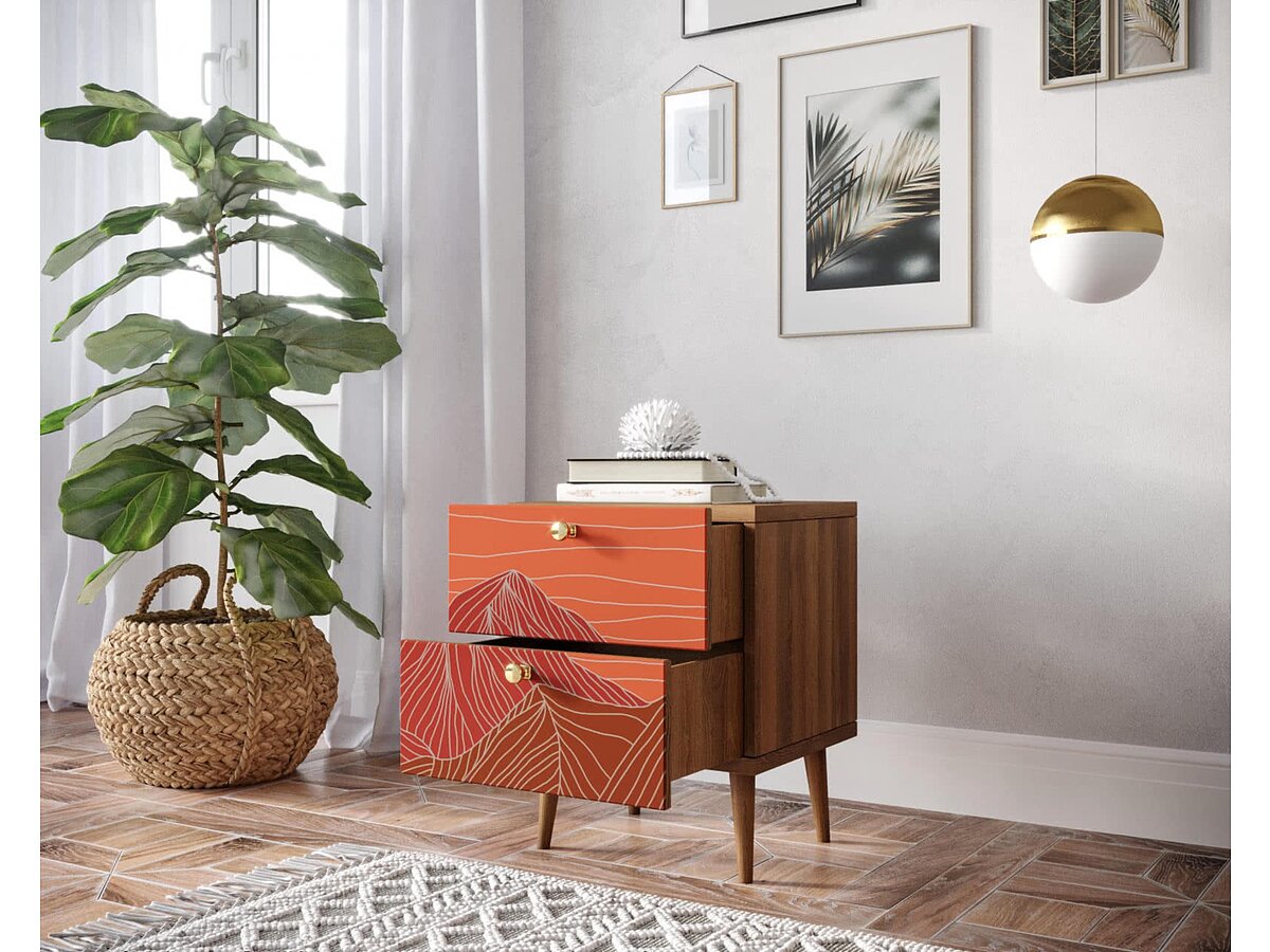 Print 49 Тумба Этaжepкa Berber с двумя ящиками, BB03