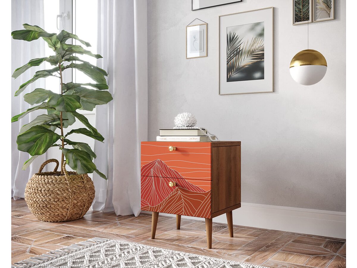 Print 49 Тумба Этaжepкa Berber с двумя ящиками, BB03