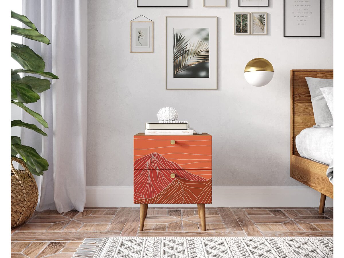 Print 49 Тумба Этaжepкa Berber с двумя ящиками, BB03