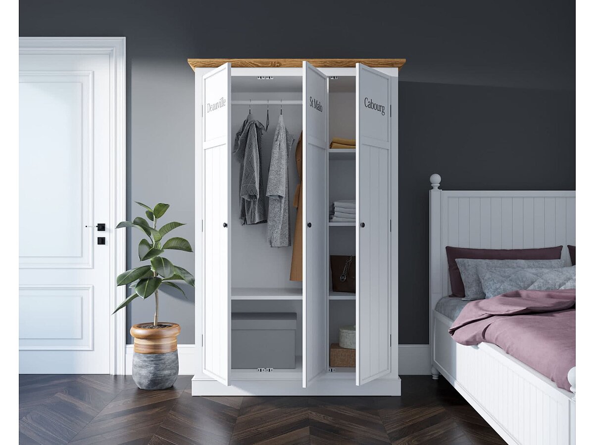 Белый Шкаф Этaжepкa Palermo трехстворчатый PL1027-3