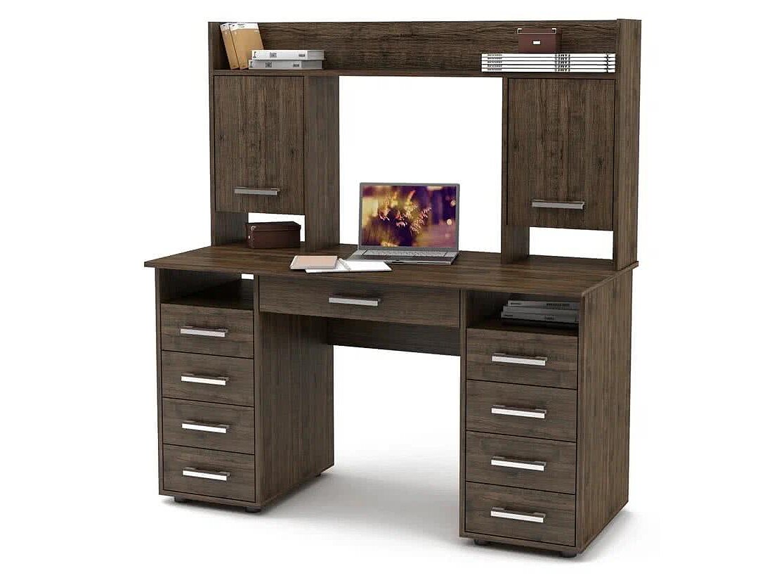 Дуб апрель темный Стол МФ Мастер Остин-14Я письменный