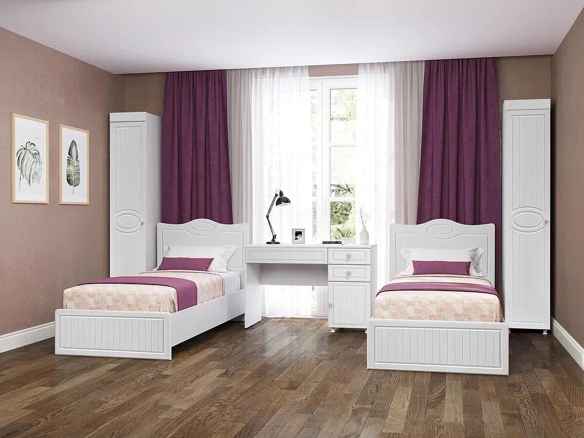 Белый/ Белое дерево Стол письменный Система Мебели Монако МН-15