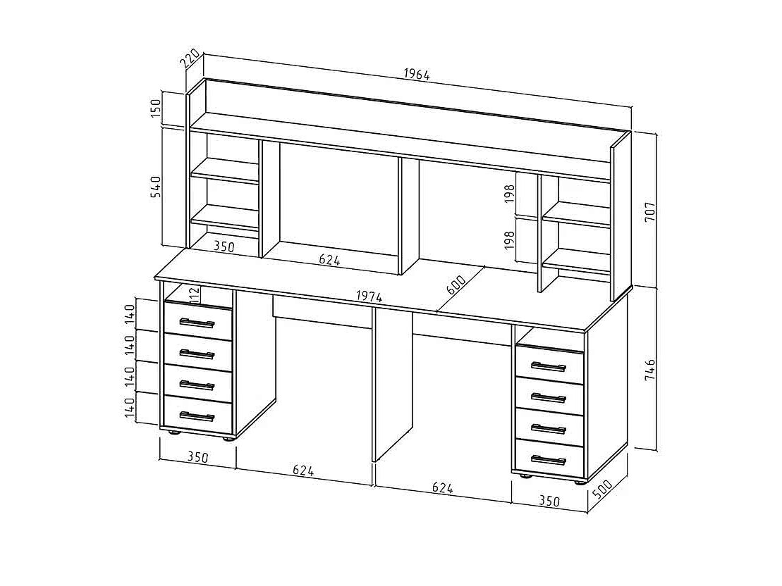 Стол МФ Мастер Остин-20 письменный для двоих