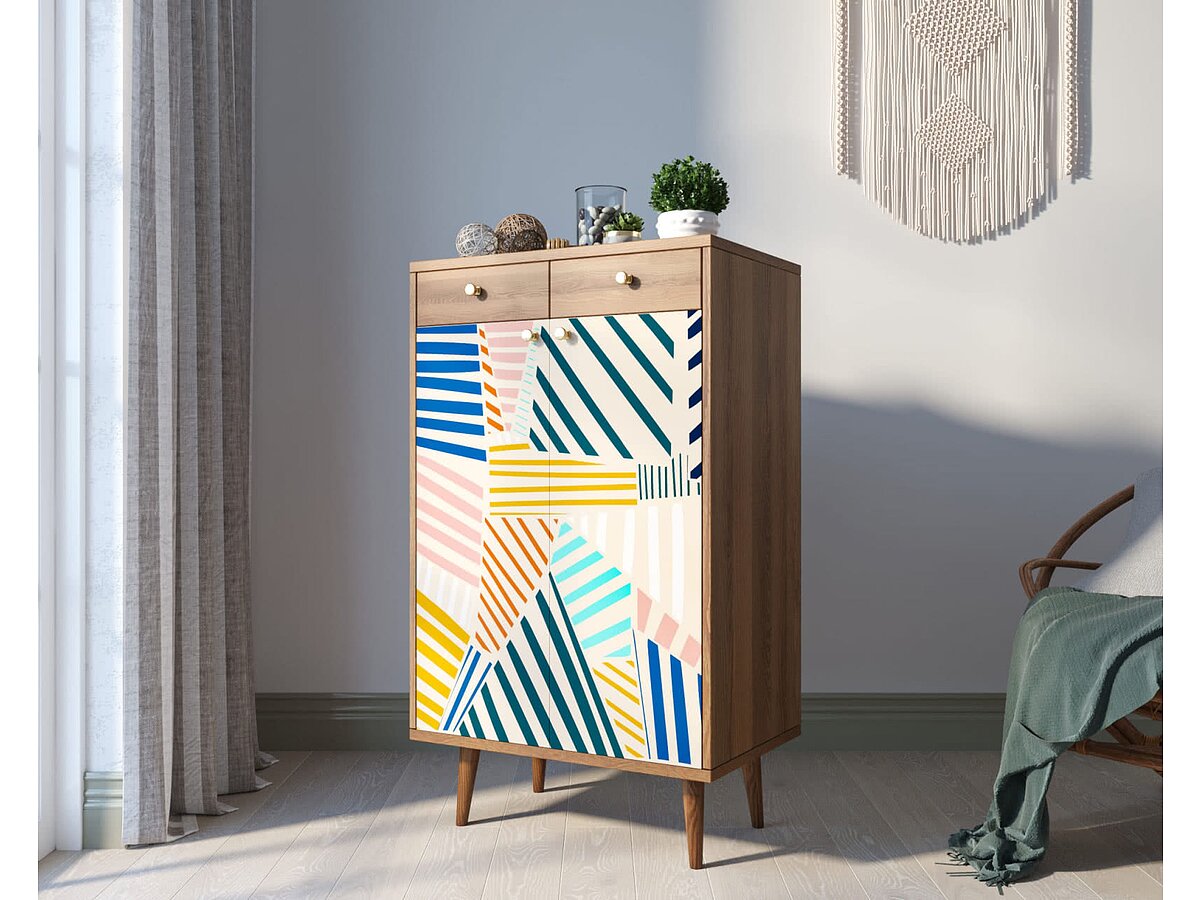 Print 42 Комод Этажерка Berber BB46 два ящика и дверки