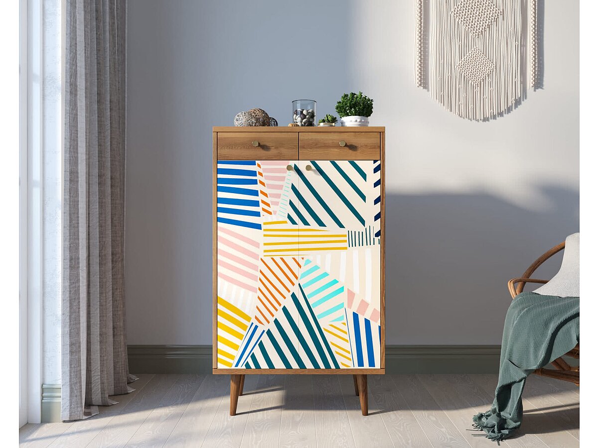 Print 42 Комод Этажерка Berber BB46 два ящика и дверки