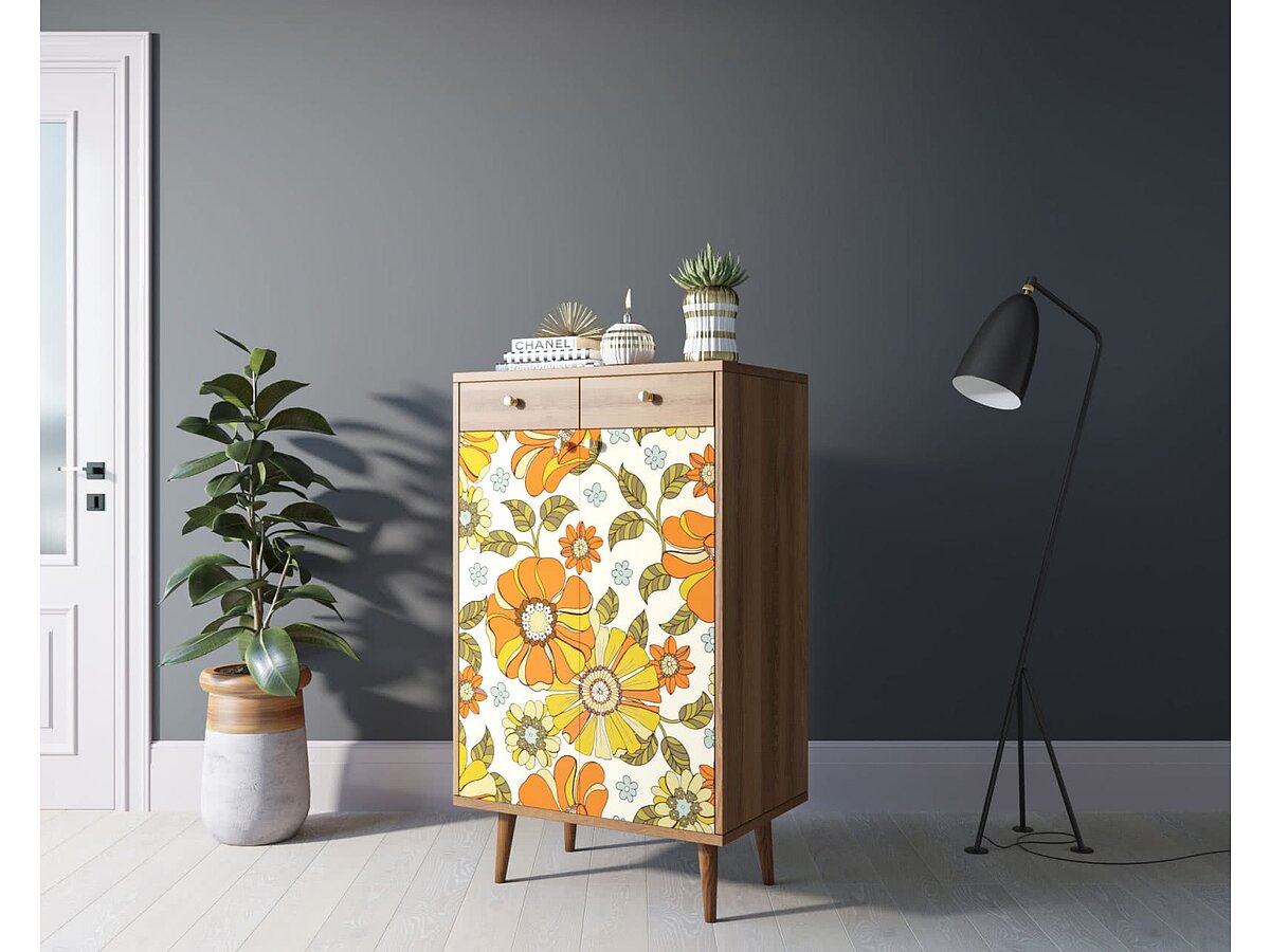 Print 47 Комод Этажерка Berber BB46 два ящика и дверки