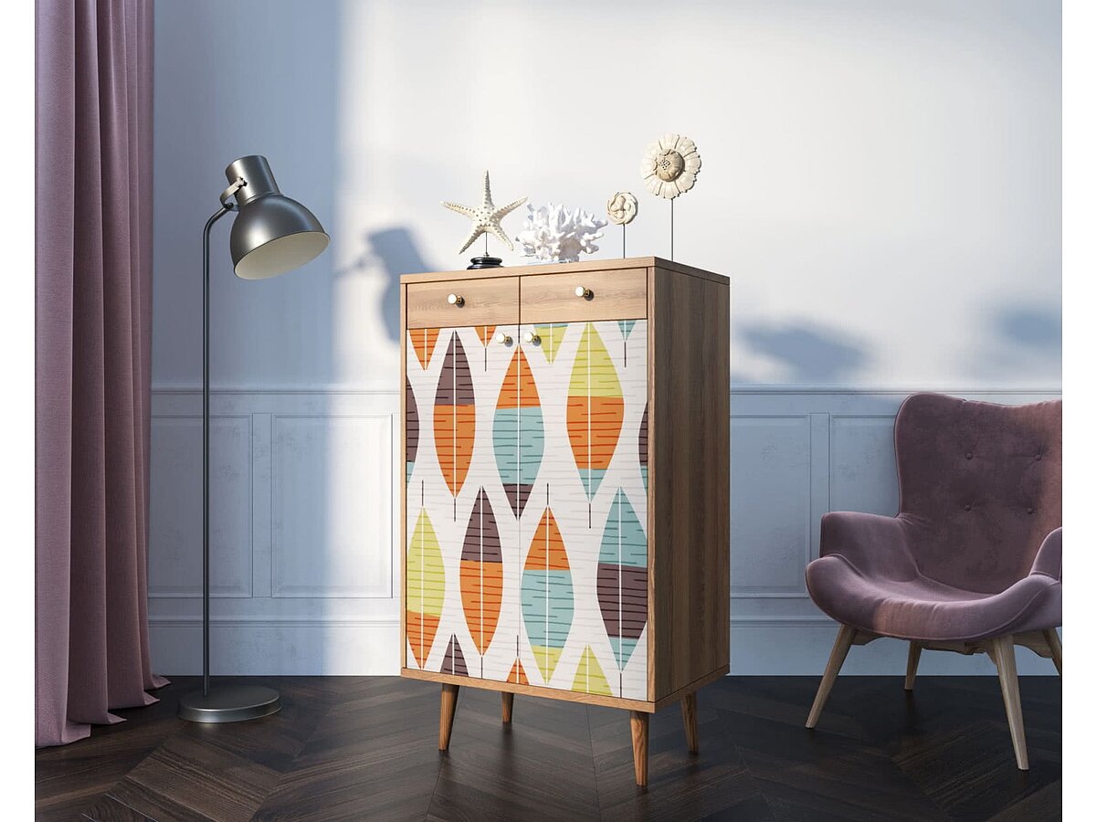 Print 48 Комод Этажерка Berber BB46 два ящика и дверки