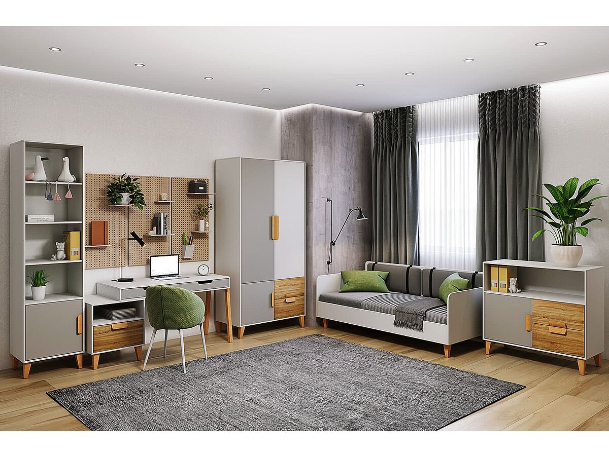 Белый/Бардолино/Серый Стол Фанки Кидз Квадро КД-04 письменный