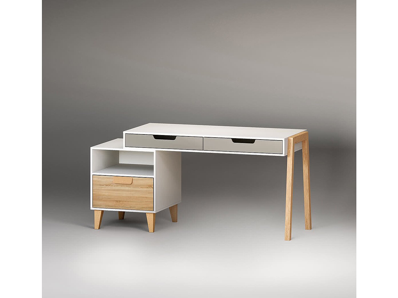 Белый/Бардолино/Серый Стол Фанки Кидз Квадро КД-04 письменный