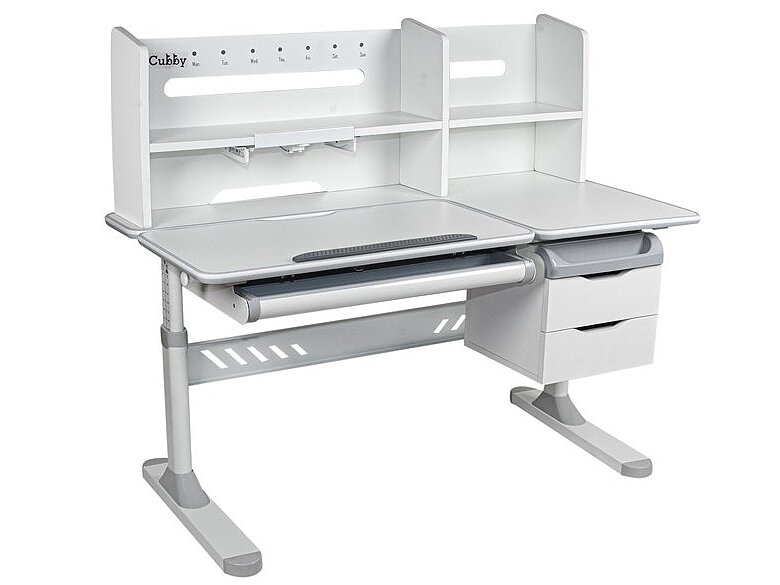 Серый Комплект Cubby парта Ortensia II Grey и кресло Marte Grey