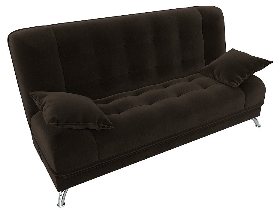 коричневый/микровельвет Диван прямой Лига Диванов Анна книжка