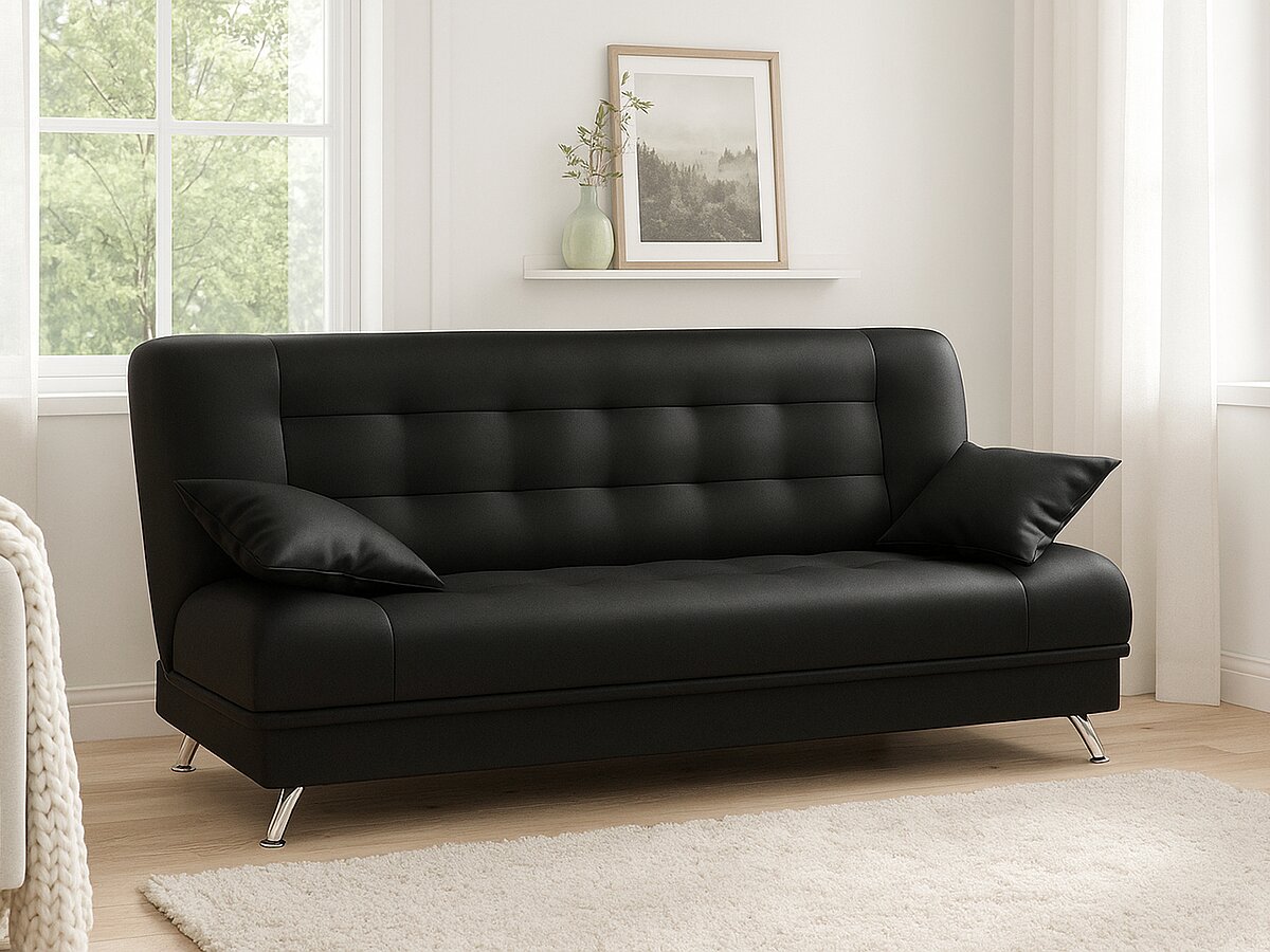 черный/экокожа Диван прямой Лига Диванов Анна книжка