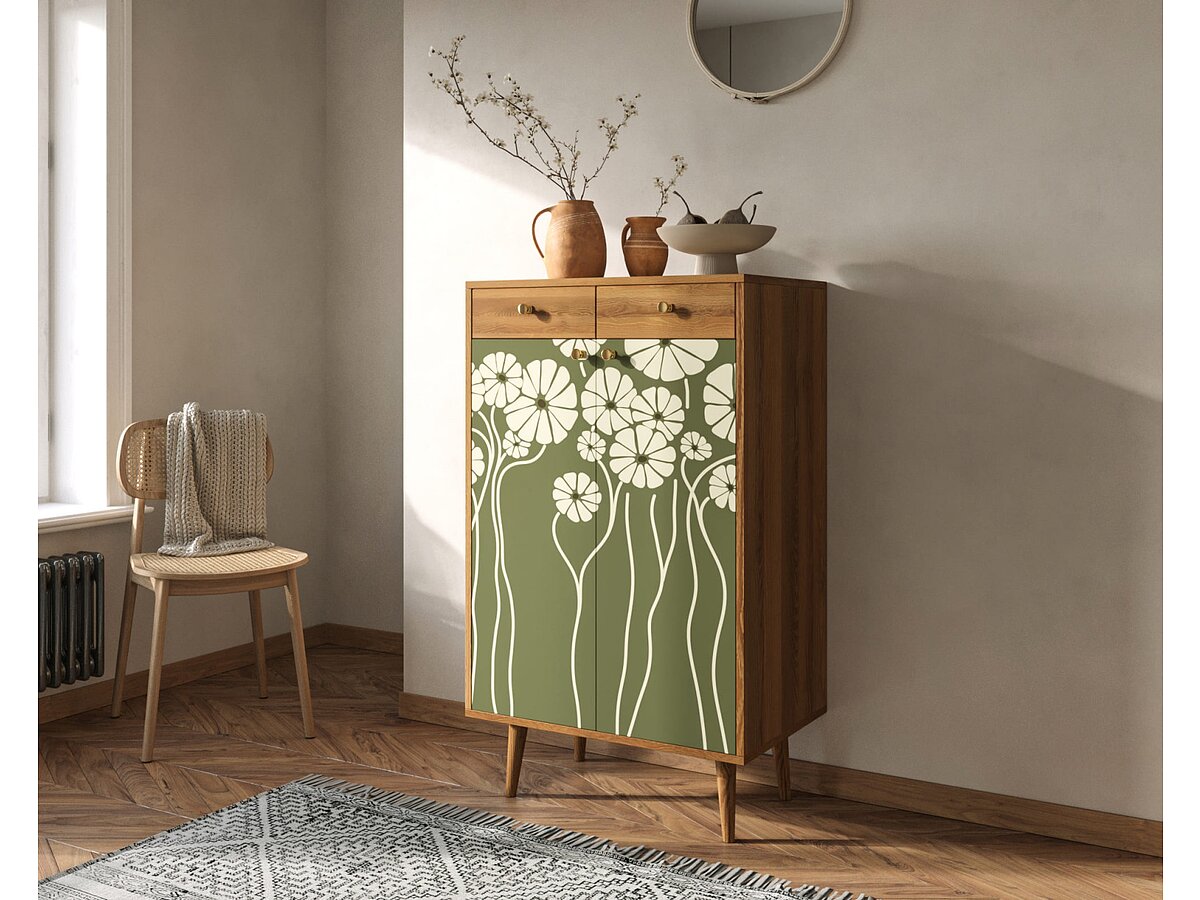 Print 53 Комод Этажерка Berber BB46 два ящика и дверки