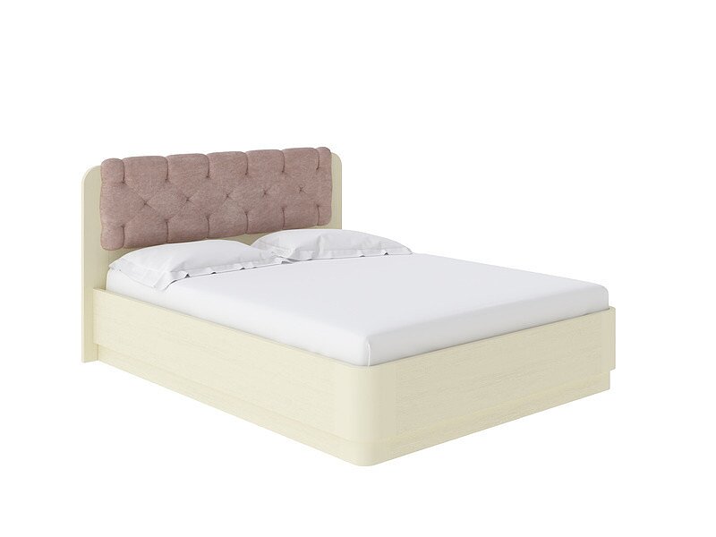 Слоновая кость/Лофти Мокко (велюр) Кровать Орматек Wood Home 1 с подъемным механизмом