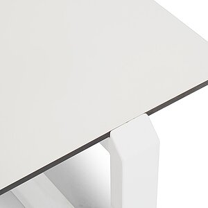 белый муар, молочный Варадеро журнальный стол из HPL 110х60 H43, каркас алюминий белый муар, цвет столешницы молочный