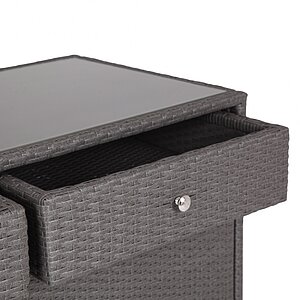 графит Мальта тумба плетеная из искусственного ротанга, цвет графит