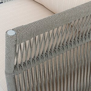 светло-серый муар, роуп серый меланж, ткань Mossle светло-бежевая Лугано кресло плетеное из роупа, каркас алюминий светло-серый (RAL7035) муар, роуп серый меланж круглый, ткань Mossle светло-бежевая