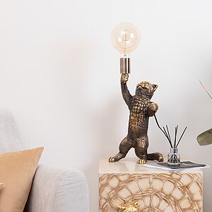 Бронза Настольная лампа Кот Эдисон Бронза