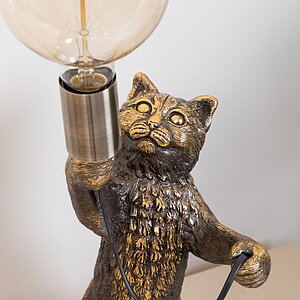 Бронза Настольная лампа Кот Эдисон Бронза